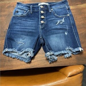 KanCan Dark Blue Distressed Jean Shorts NWOT - Size S